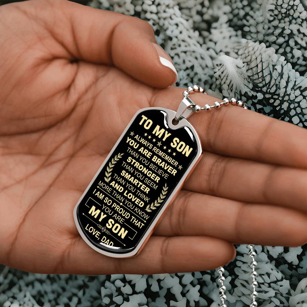 I Am So Proud That You Are My Son Dog Tag From Dad