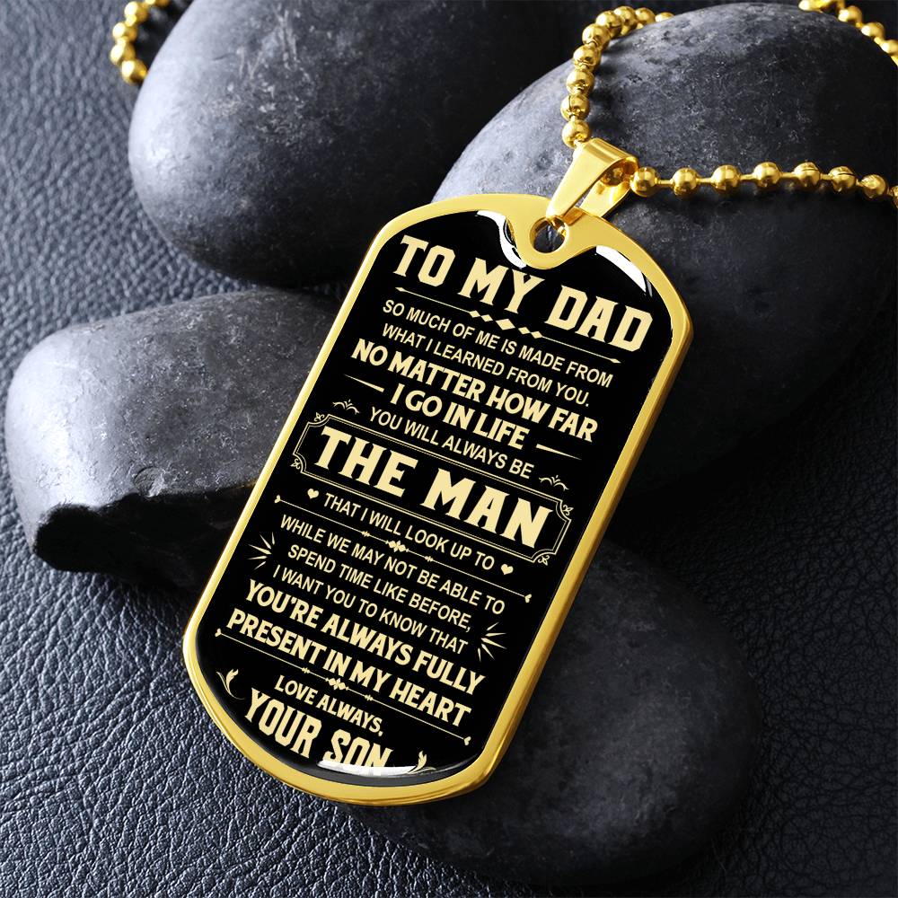Dog Tag Necklace Gift For Dad From Son