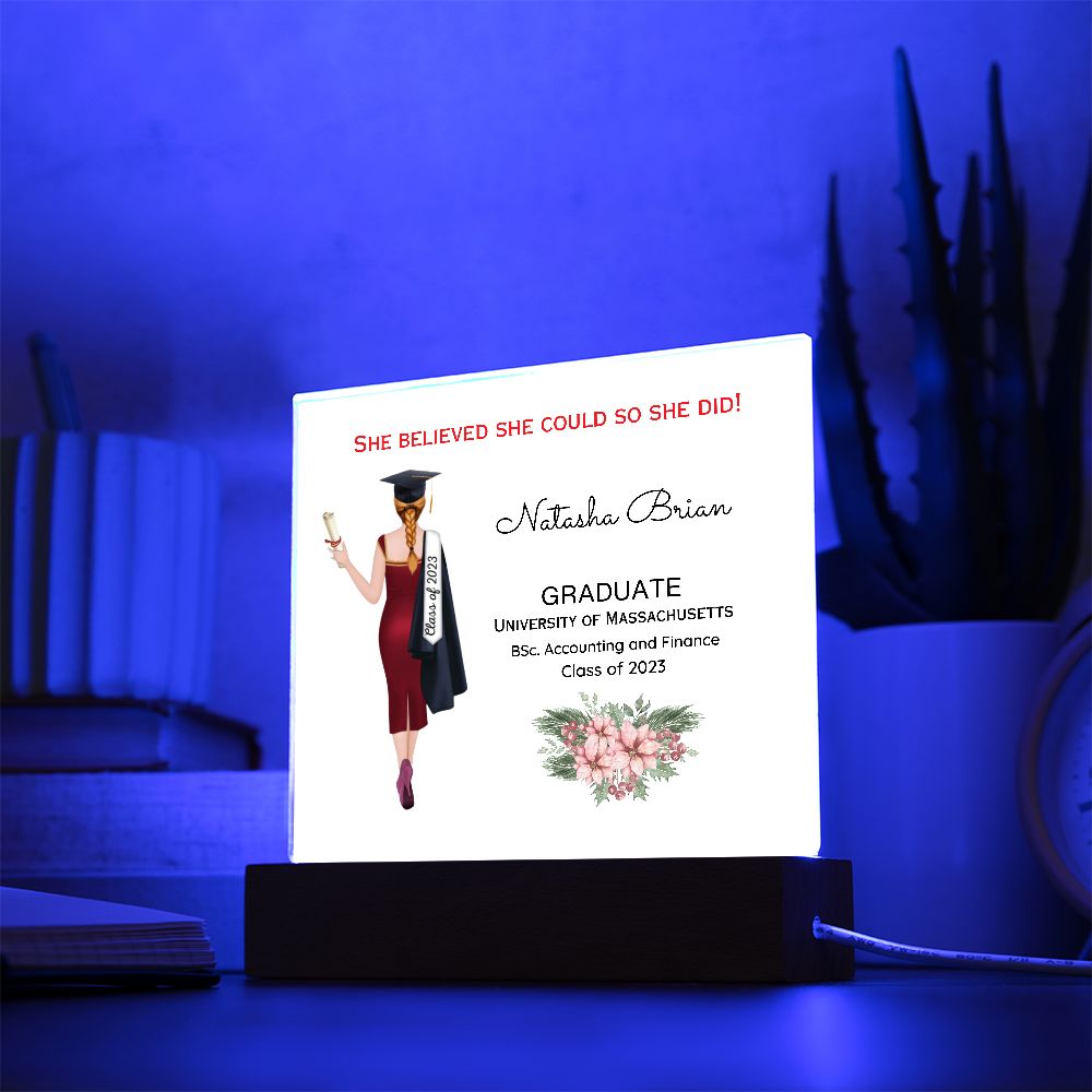 She Believed She Could So She Did - Personalized College Graduation Gift For Her