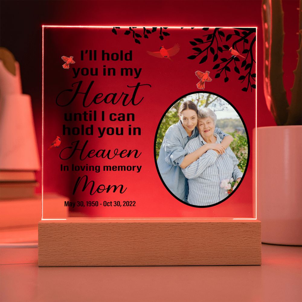 Personalized Memorial Gift With Photo - Until I Can Hold You In Heaven - Acrylic Plaque