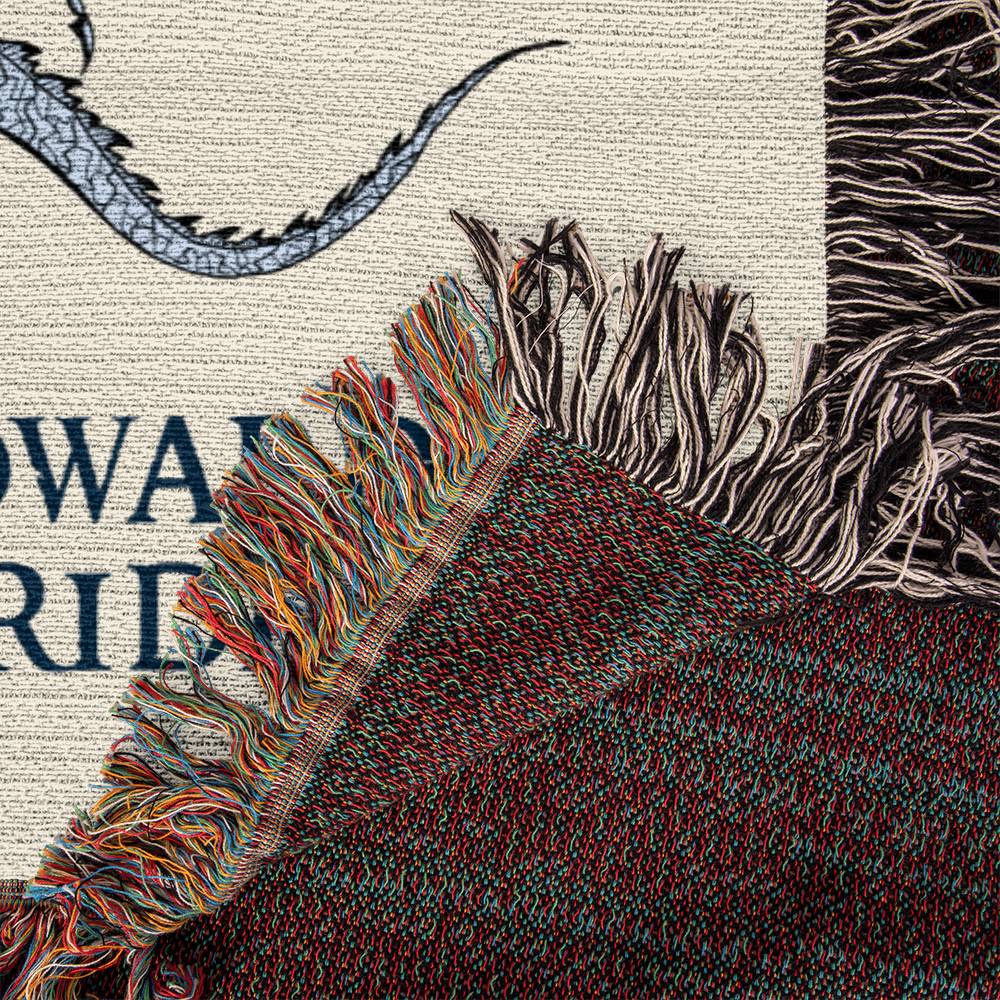 Dragon Rider Fantasy-Inspired Woven Blanket for Book Lovers