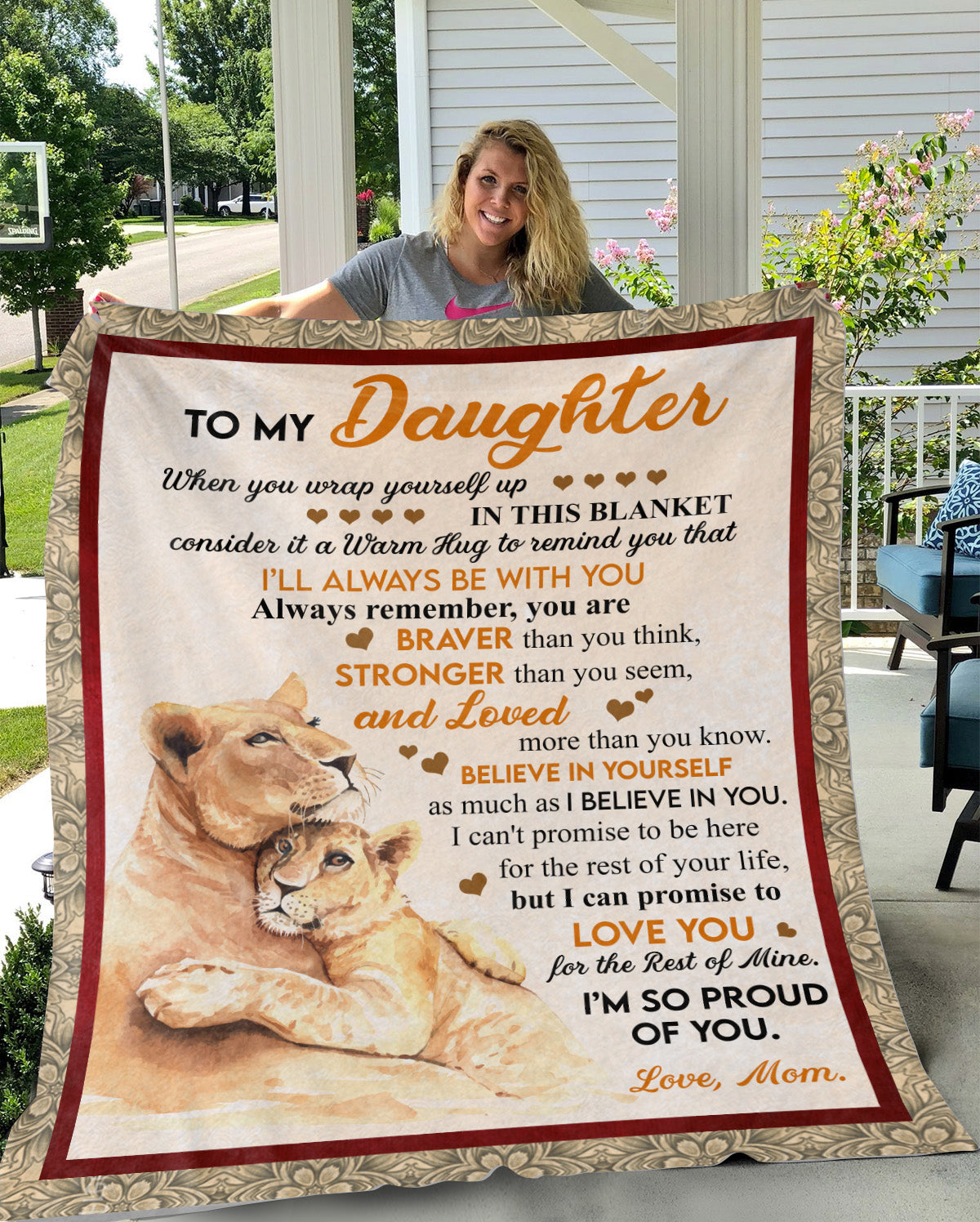 To My Daughter Blankets Mom Love You Gift From Mother Black Fleece Blanket  - Teejournalsus