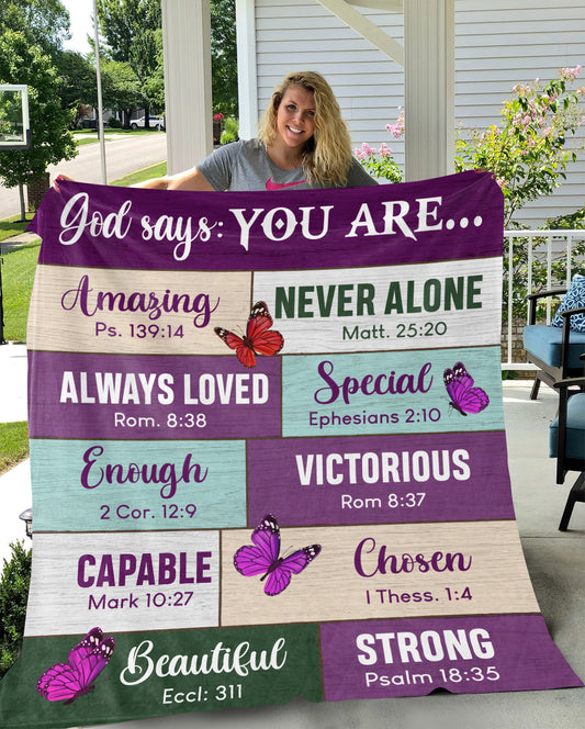 God Says You Are Enough Throw Blanket