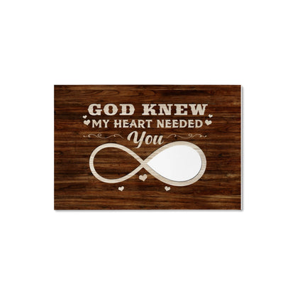 Personalized God Knew My Heart Needed You Gallery Wrapped Canvas With Photo (3:2)