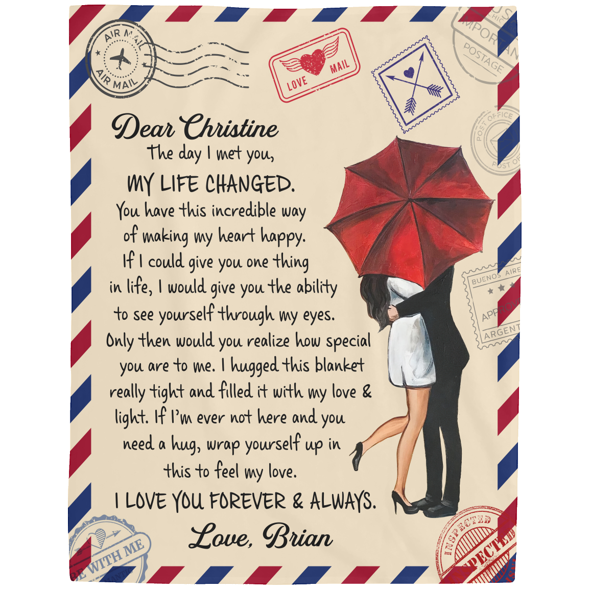 Personalized Love Letter Blanket