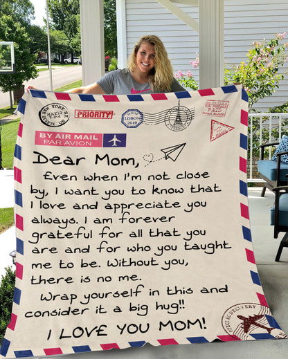 Letter to Mom From Daughter Fleece Blanket - I Love You