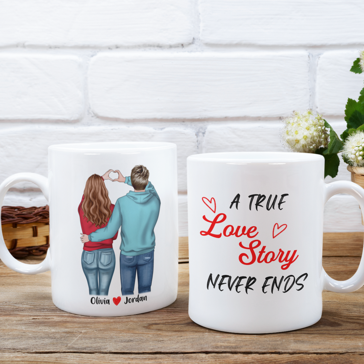 A True Love Story Never Ends Mug - Gift For Soulmate, Wife, Husband and Loved One