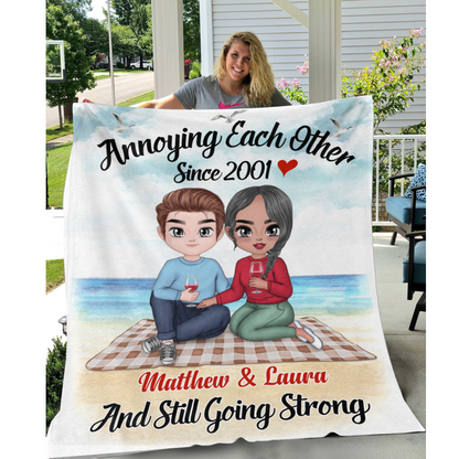 Annoying Each Other Blanket - Funny Personalized Anniversary Gift For Couples