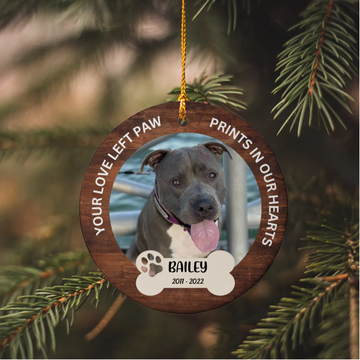 (Photo inserted) Remember Your Furry Friend with a Loving Pet Memorial Ornament