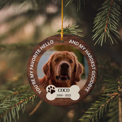 (Photo inserted) Remember Your Furry Friend with a Loving Pet Memorial Ornament