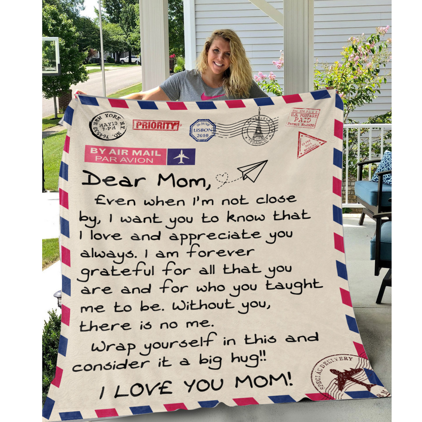 Dear Mom Letter Fleece Blanket - I Am Forever Grateful - Christmas, Birthday, Mother's Day Gift For Mom