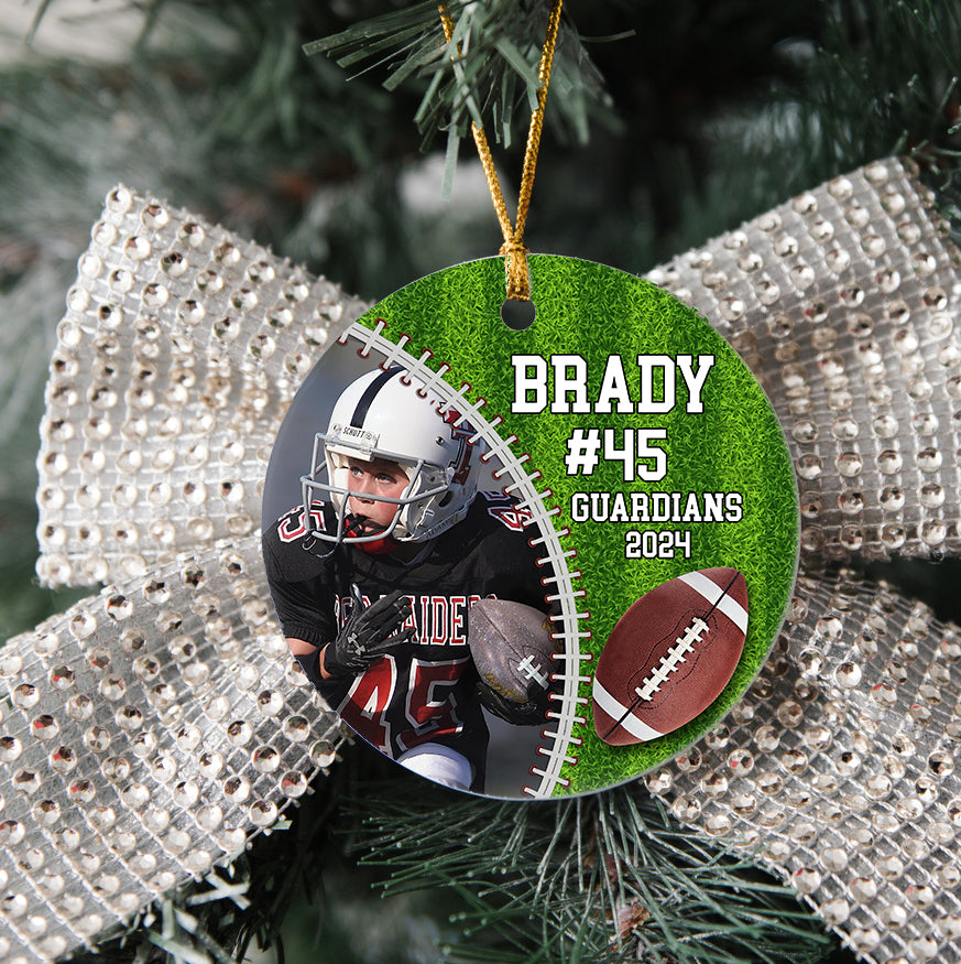 Personalized Football Circle Ornament for Football Lovers