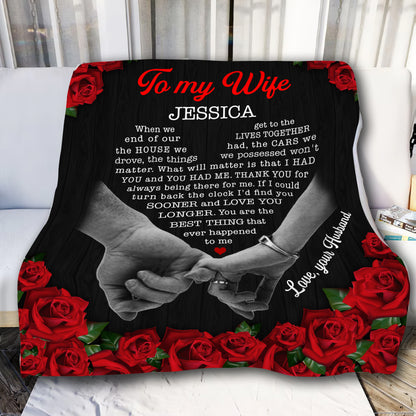 To My Wife: A Cozy, Personalized Blanket from Your Husband - A Gift from the Heart