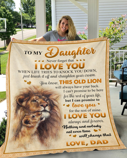 To My Daughter From Old Lion Throw Blanket