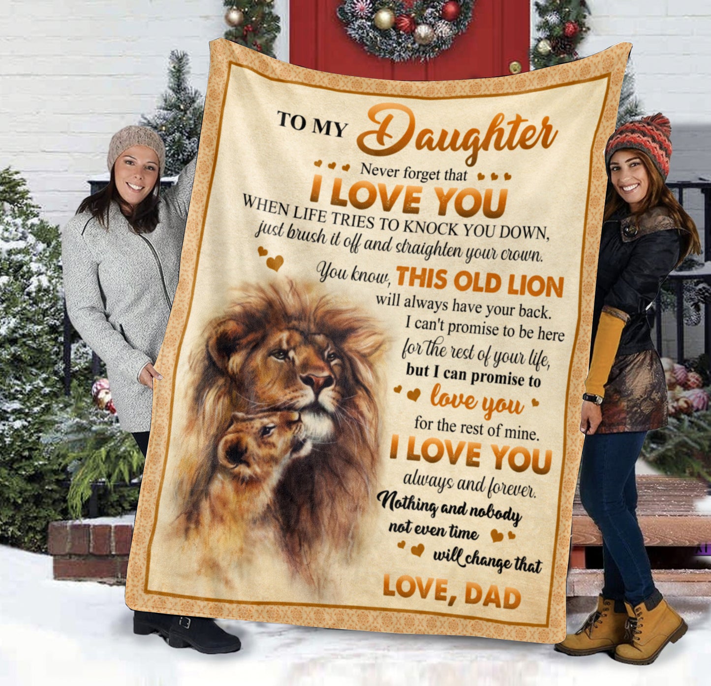 To My Daughter From Old Lion Throw Blanket