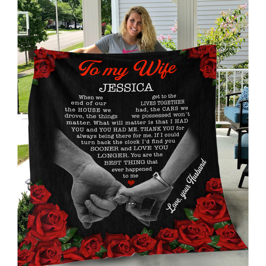 To My Wife: A Cozy, Personalized Blanket from Your Husband - A Gift from the Heart