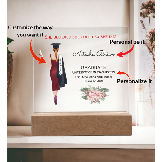 She Believed She Could So She Did - Personalized College Graduation Gift For Her