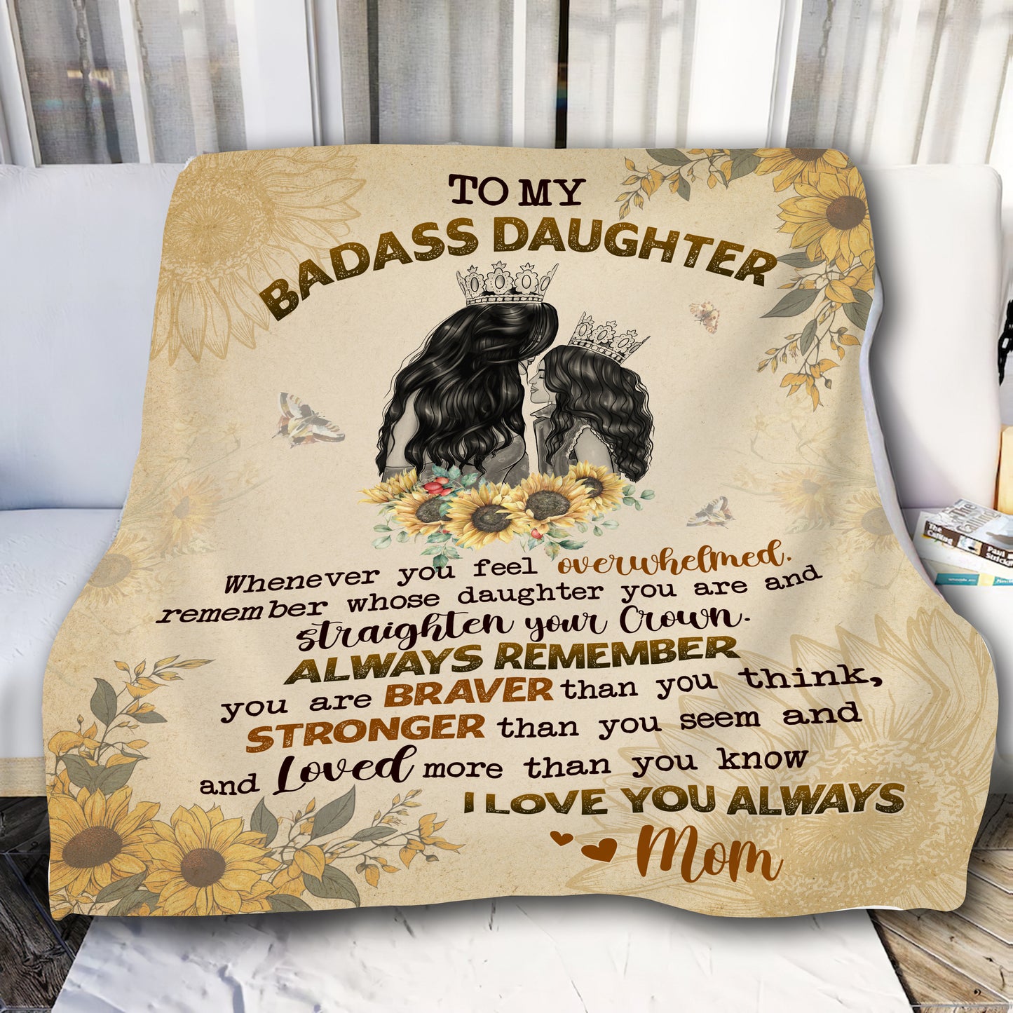 Badass Daughter From Mom Fleece Blanket