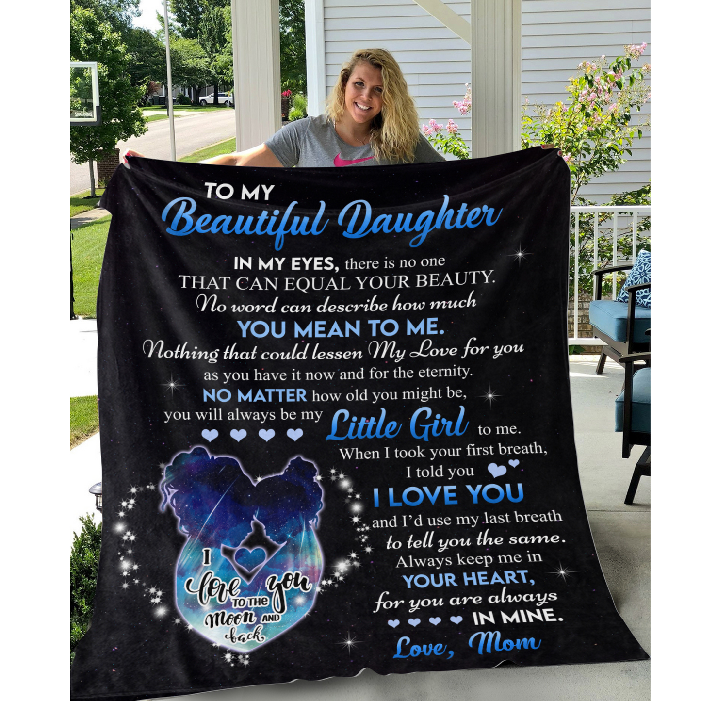 To My Beautiful Daughter Blanket - Always My Little Girl