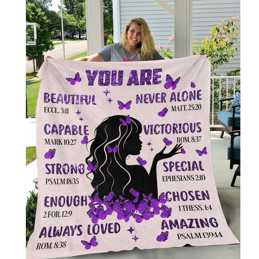 You Are Enough Throw Blanket - Encouragement Religious Gift For The People You Love