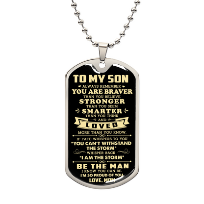 To My Son - I'm So Proud Of You Dog Tag