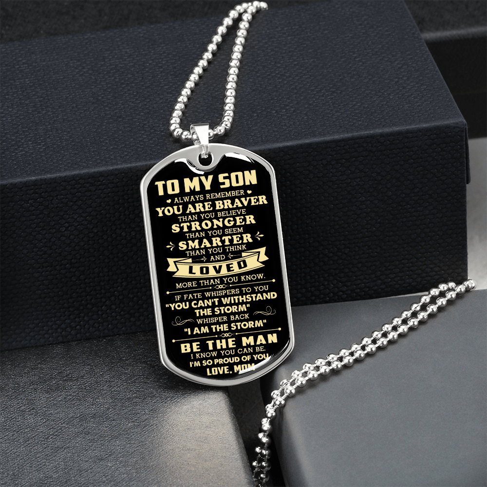 To My Son - I'm So Proud Of You Dog Tag