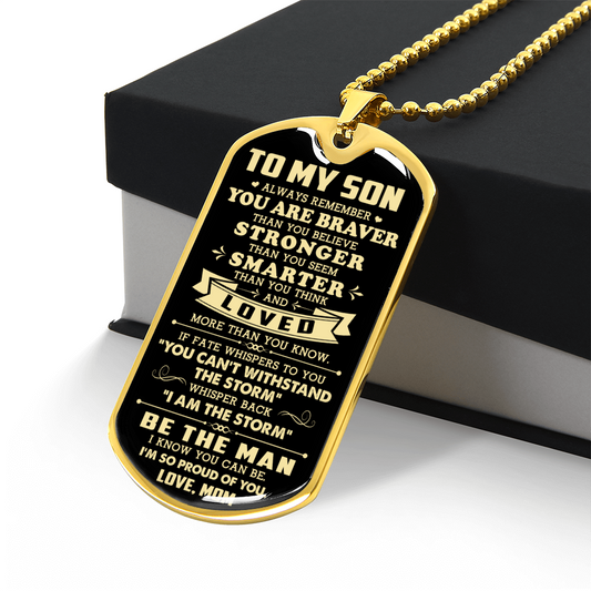 To My Son - I'm So Proud Of You Dog Tag