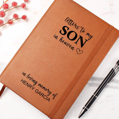 Memorial Gift for Loss of Son Personalized - Letters To Son In Heaven Grieving Journal