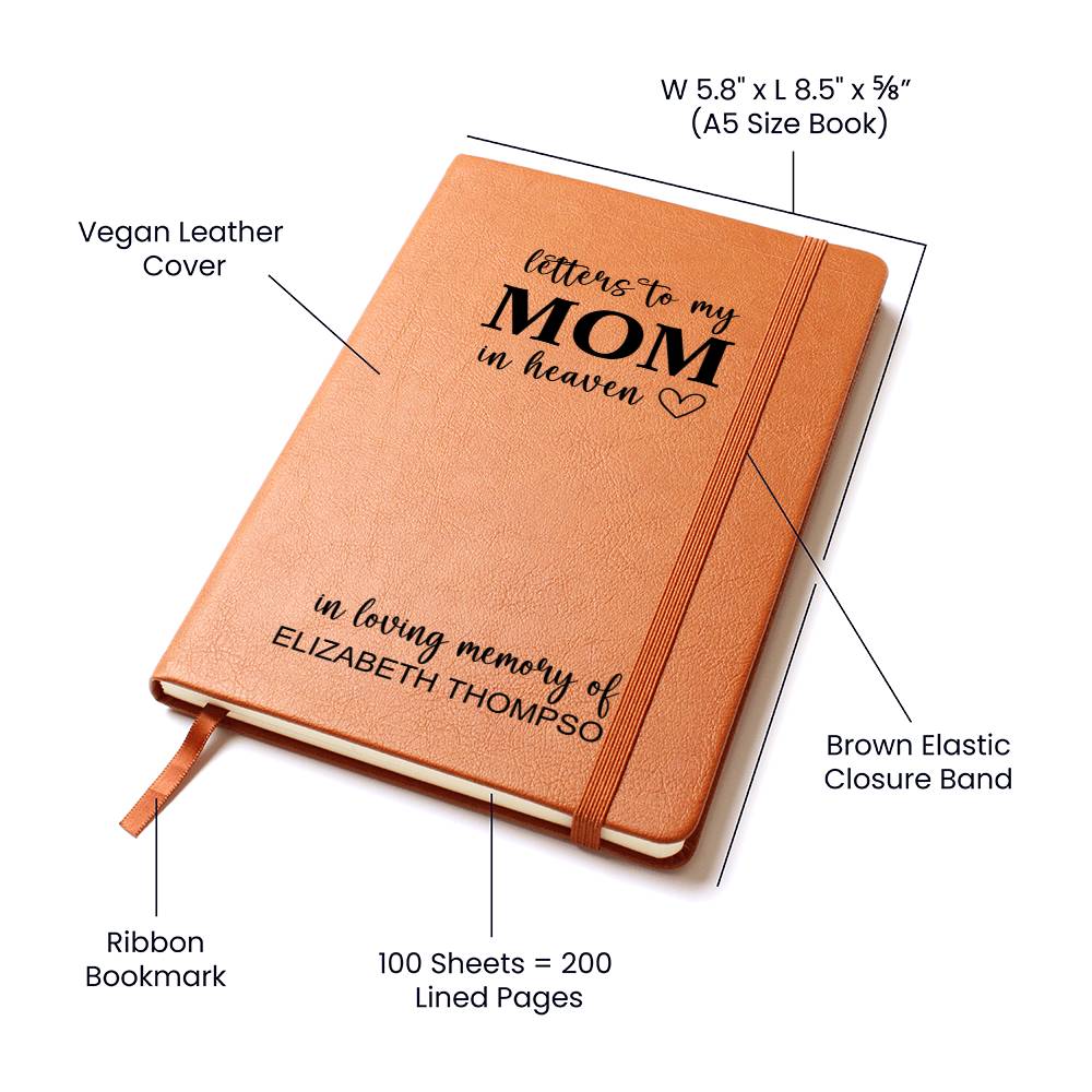 Memorial Gift for Loss of Mother Personalized - Letters To Mom In Heaven Grieving Journal