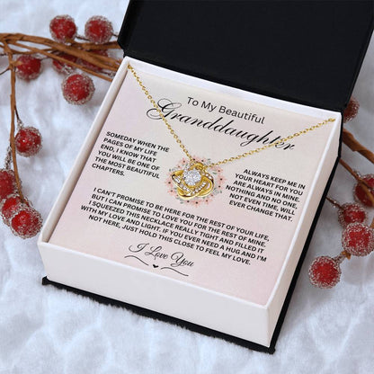 Heartfelt Necklace for Granddaughter 'When The Pages Of My Life End'