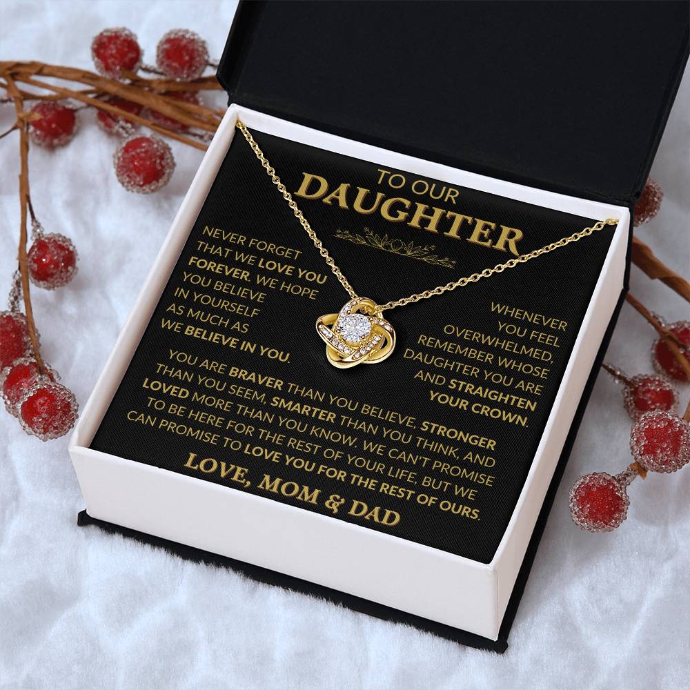 Heartfelt Necklace for Daughter from Mom & Dad – 'Never Forget That We Love You Forever'