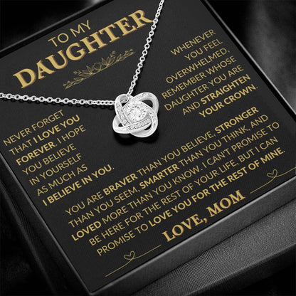 Heartfelt Necklace for Daughter from Mom – 'Never Forget That I Love You Forever'