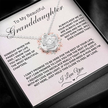 Heartfelt Necklace for Granddaughter 'When The Pages Of My Life End'