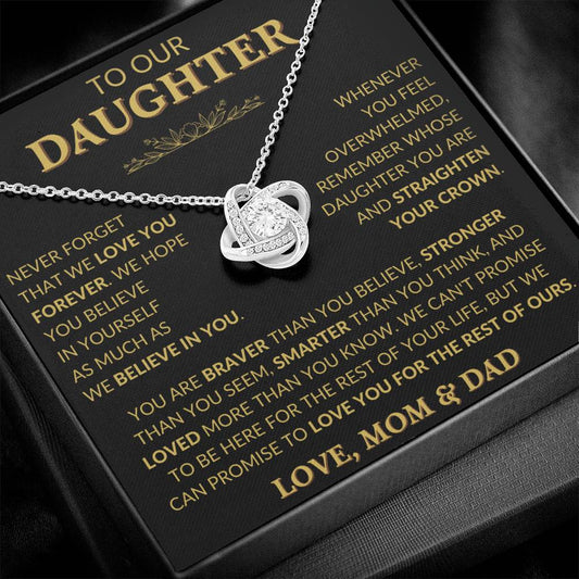 Heartfelt Necklace for Daughter from Mom & Dad – 'Never Forget That We Love You Forever'