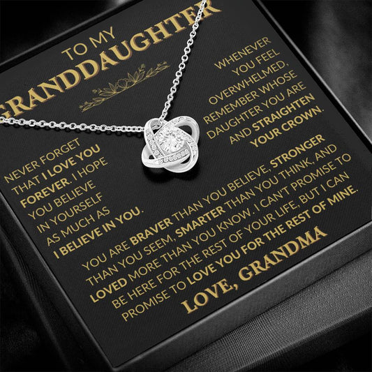 Heartfelt Necklace for Granddaughter from Grandma – 'Never Forget That I Love You Forever'