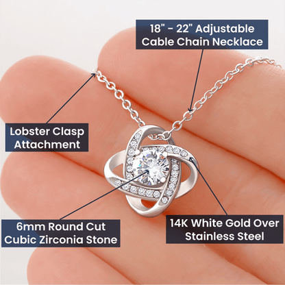 Lovely Gift for Wife – 'I Can't Live Without You' Love Knot Necklace