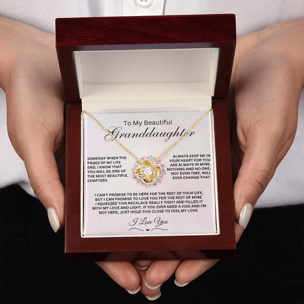 Heartfelt Necklace for Granddaughter 'When The Pages Of My Life End'