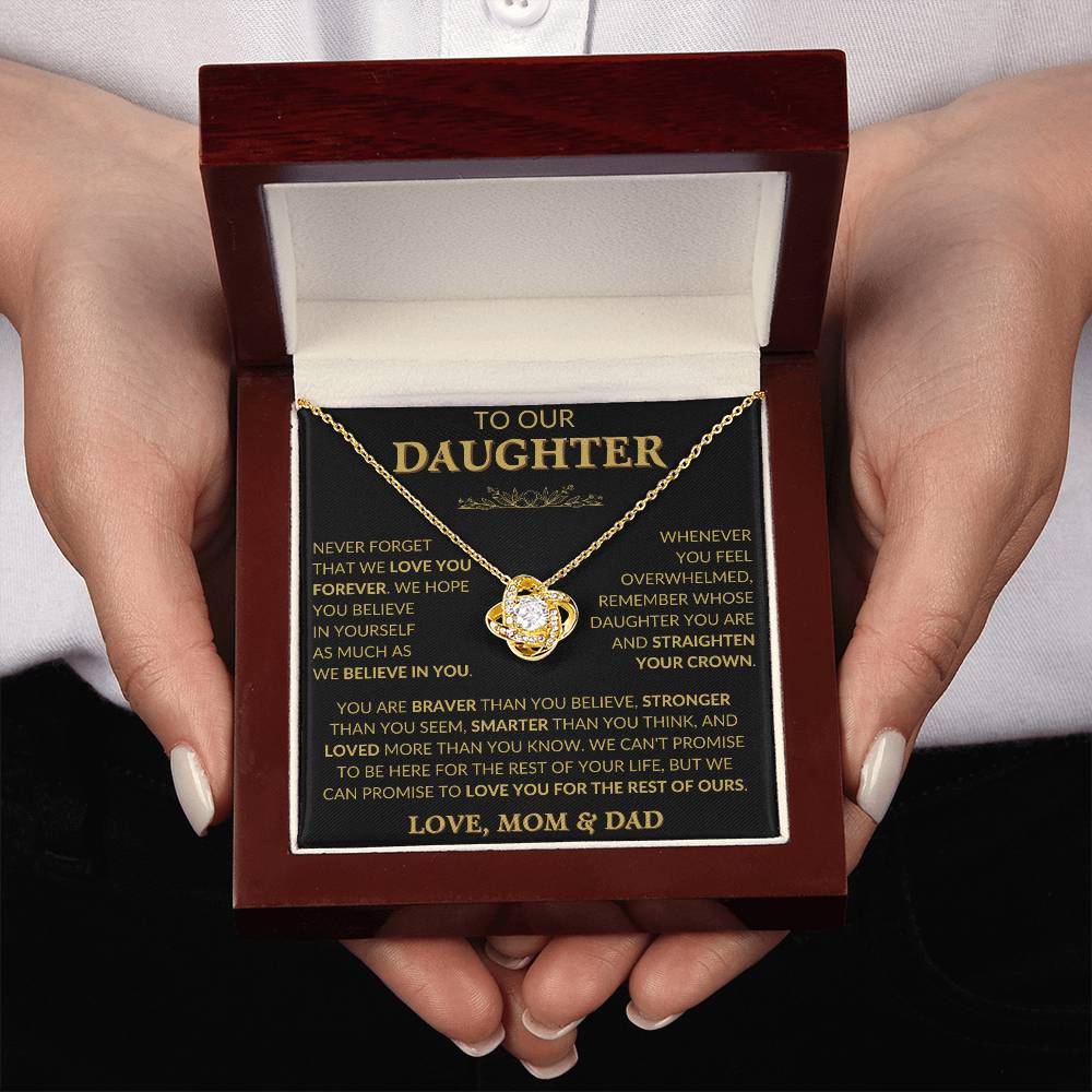 Heartfelt Necklace for Daughter from Mom & Dad – 'Never Forget That We Love You Forever'