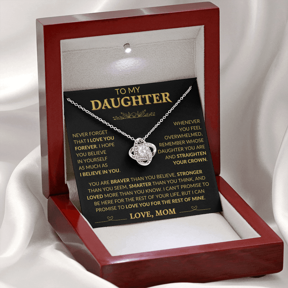 Heartfelt Necklace for Daughter from Mom – 'Never Forget That I Love You Forever'