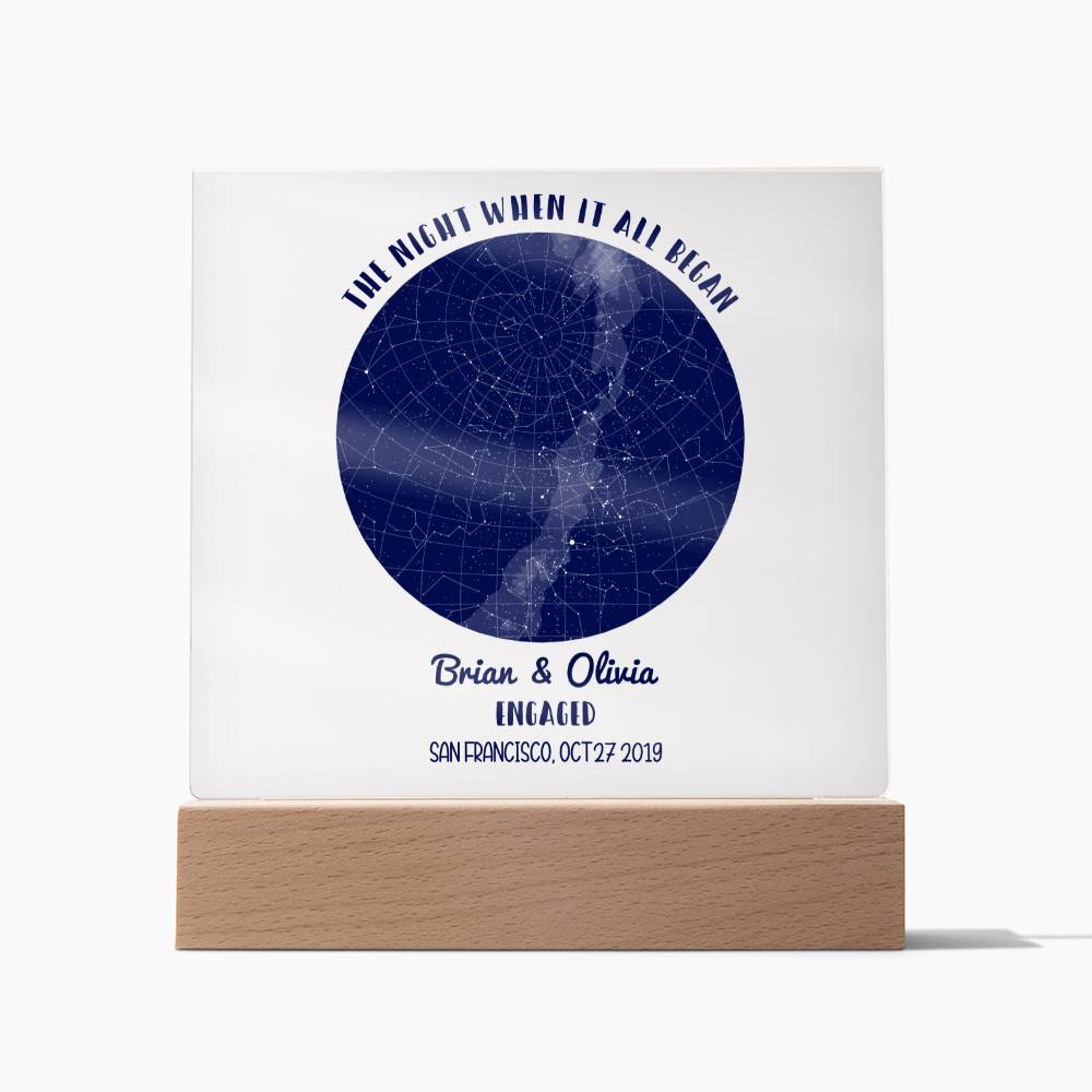 The Night When It All Began Star Map Gift