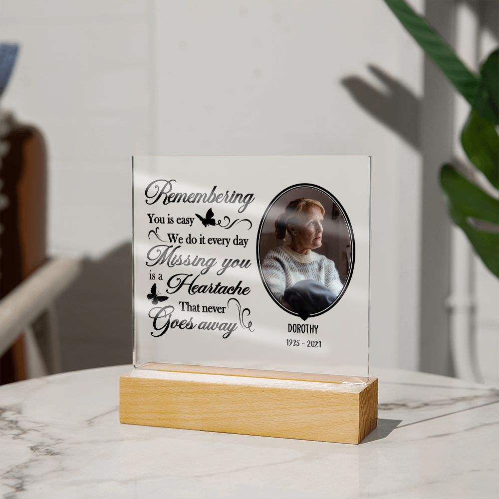 Missing You Is A Heartache That Never Goes Away - Personalized Acrylic Plaque - Remembrance Gift