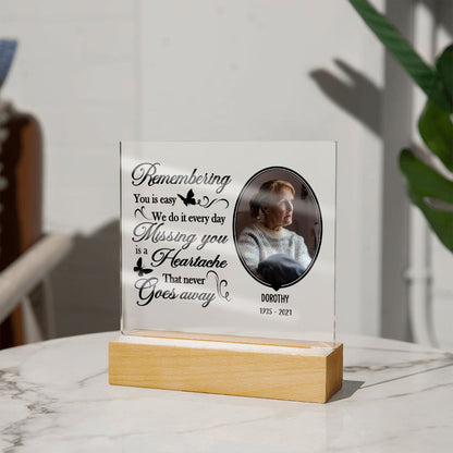 Missing You Is A Heartache That Never Goes Away - Personalized Acrylic Plaque - Remembrance Gift