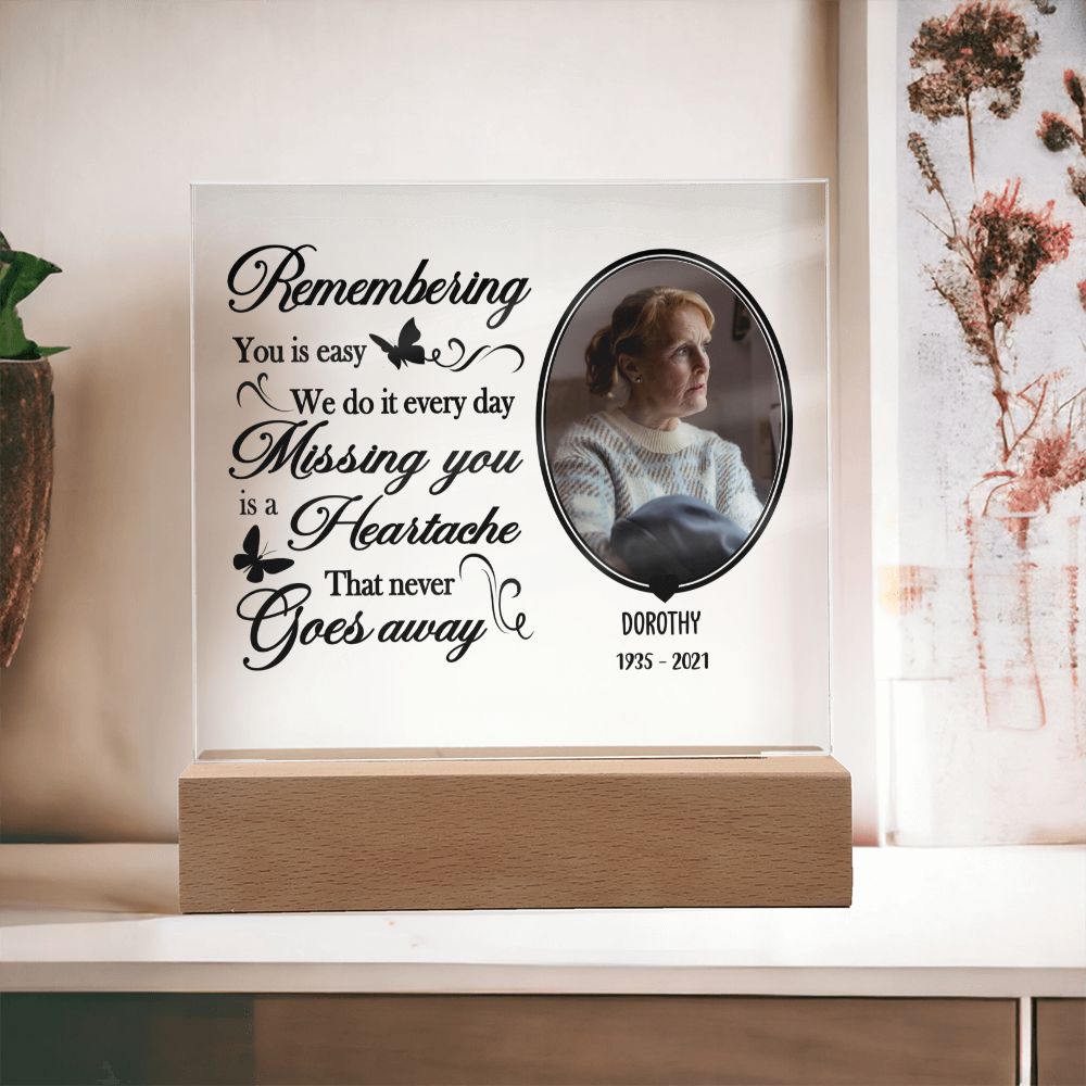 Missing You Is A Heartache That Never Goes Away - Personalized Acrylic Plaque - Remembrance Gift