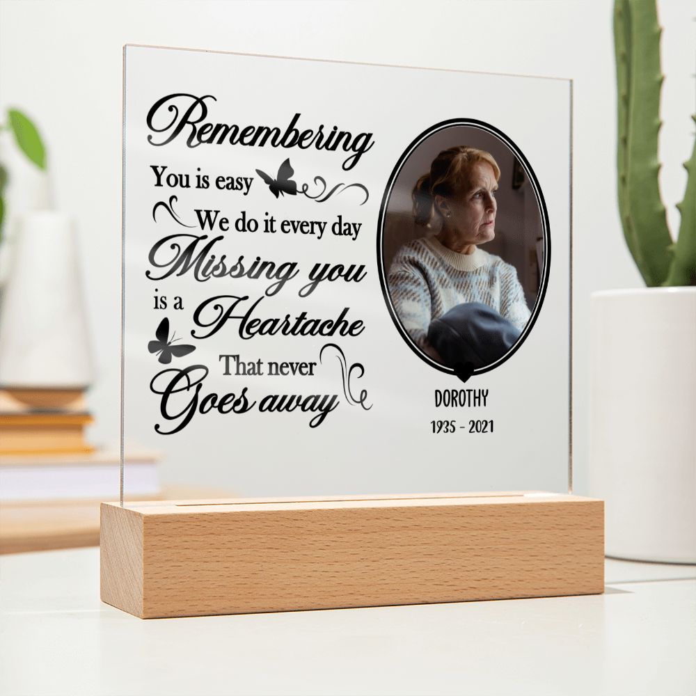 Missing You Is A Heartache That Never Goes Away - Personalized Acrylic Plaque - Remembrance Gift