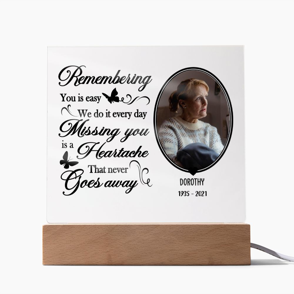 Missing You Is A Heartache That Never Goes Away - Personalized Acrylic Plaque - Remembrance Gift