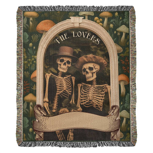 The Lovers Couple Skeleton Woven Blanket