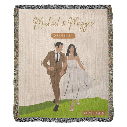 Personalized Wedding Couple Art Line