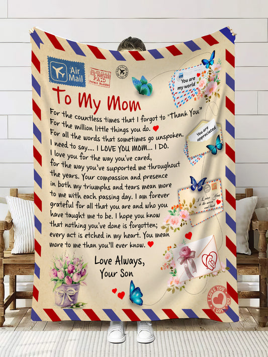 Letter to Mom From Son Throw Blanket