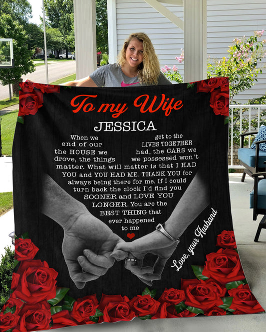 To My Wife: A Cozy, Personalized Blanket from Your Husband - A Gift from the Heart