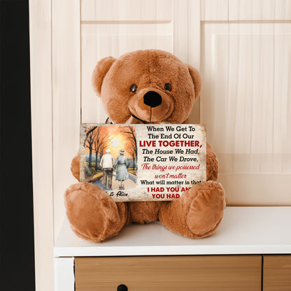 Heartfelt MDF Sign & Teddy Bear – A Timeless Reminder of Love and Togetherness